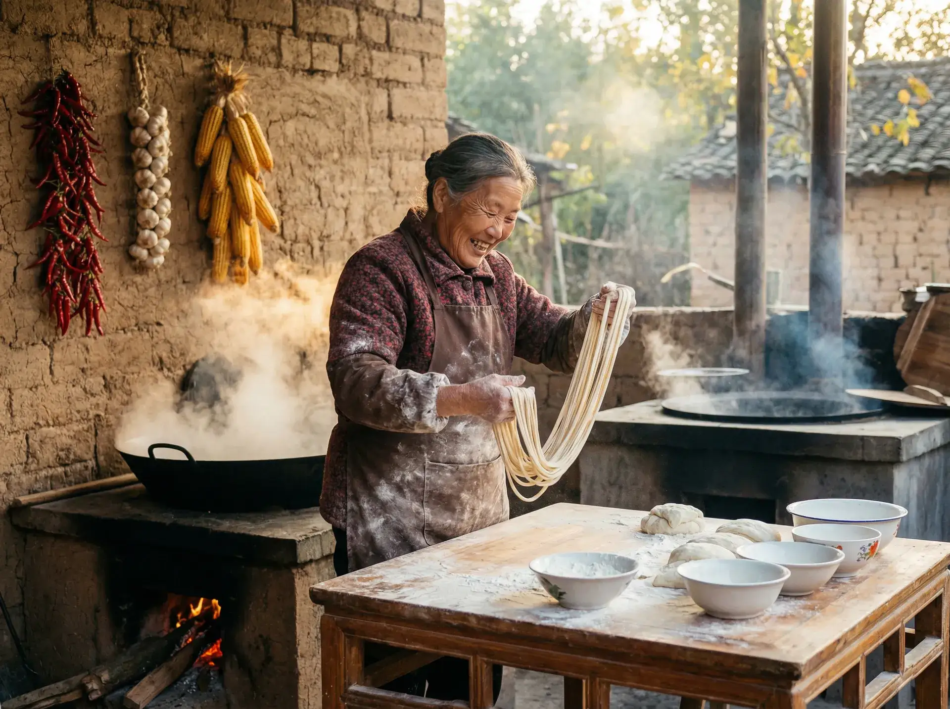 农家大嫂手擀面 - 蜡笔小姜姜导视频 乡村美食